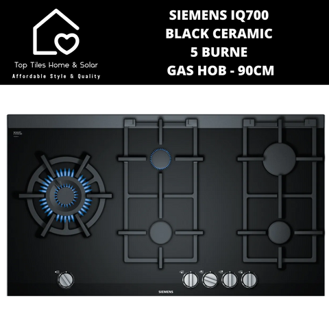 Siemens iQ700 - Black Ceramic 5 Burner Gas Hob - 90cm