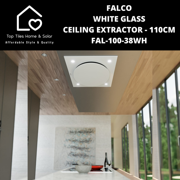 Falco White Glass Ceiling Extractor - 110cm FAL-100-38WH