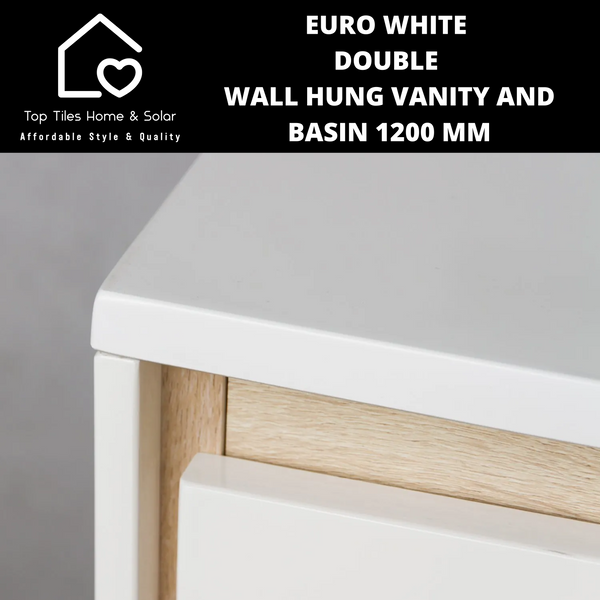 Euro White Double Wall Hung And Basin - 1200 mm