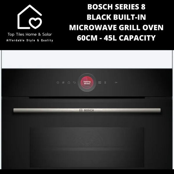 Bosch Series 8 - Black Built-in Microwave Grill Oven - 60cm - 45L CAPACITY