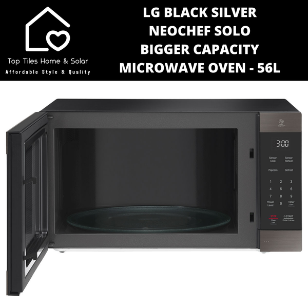 LG Black Silver NeoChef Solo Bigger Capacity Microwave Oven - 56L