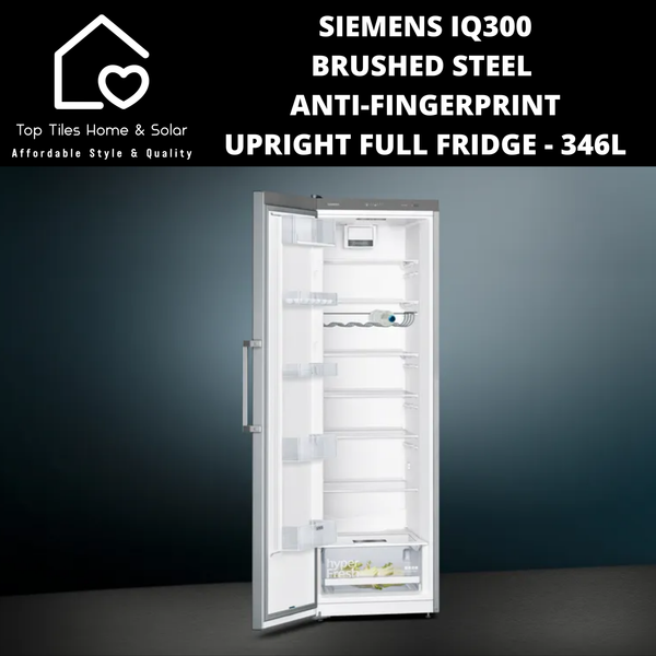 Siemens iQ300 Brushed Steel Anti-Fingerprint Upright Full Fridge - 346L