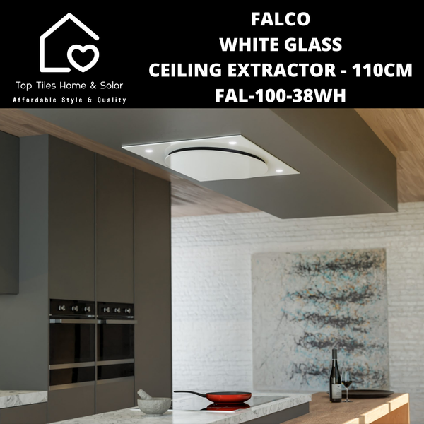 Falco White Glass Ceiling Extractor - 110cm FAL-100-38WH