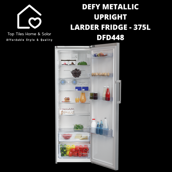 Defy Metallic Upright Larder Fridge - 375L DFD448