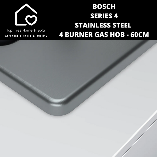 Bosch Series 4 Stainless Steel 4 Burner Gas Hob - 60cm