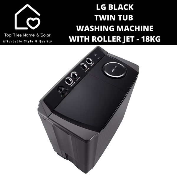 LG Black Twin Tub Washing Machine with Roller Jet - 18kg