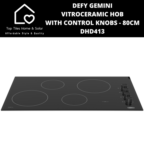 Defy Gemini Vitroceramic Hob With Control Knobs - 80cm DHD413