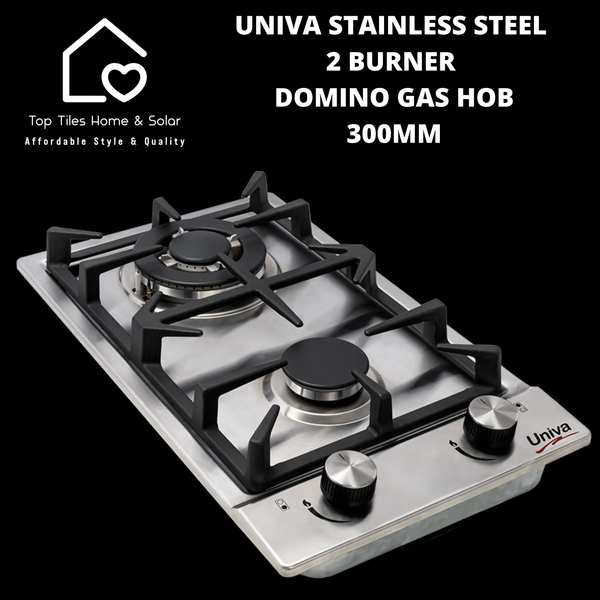 Univa Stainless Steel 2 Burner Domino Gas Hob - 300mm