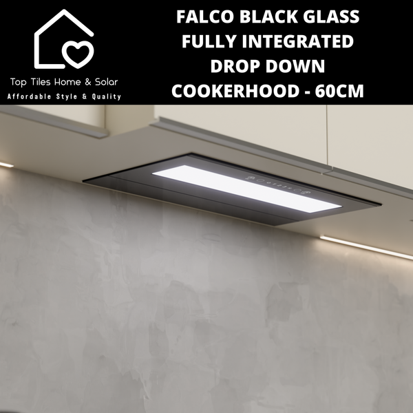 Falco Black Glass Fully Integrated Drop Down Cookerhood - 60cm AR-60-761A