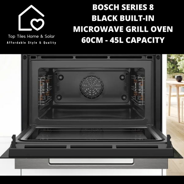 Bosch Series 8 - Black Built-in Microwave Grill Oven - 60cm - 45L CAPACITY