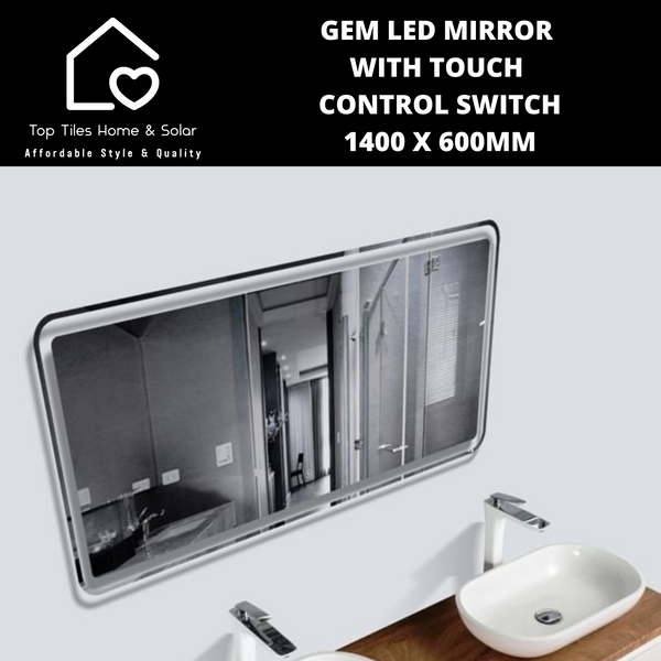 Gem LED Mirror With TouchControl Switch -  1400 x 600mm