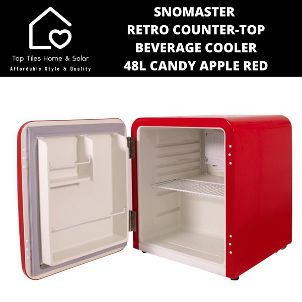 SnoMaster Retro Counter-Top Beverage Cooler - 48L Candy Apple Red