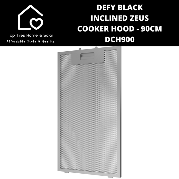 Defy Black Inclined Zeus Cooker Hood - 90cm DCH900