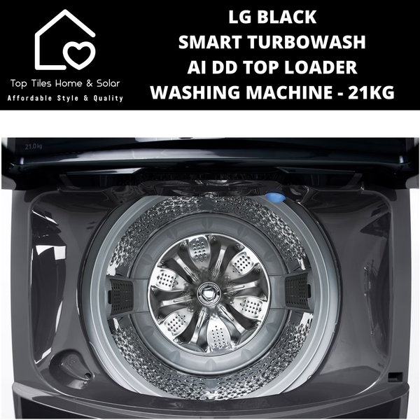 LG Black Smart TurboWash AI DD Top Loader Washing Machine - 21kg