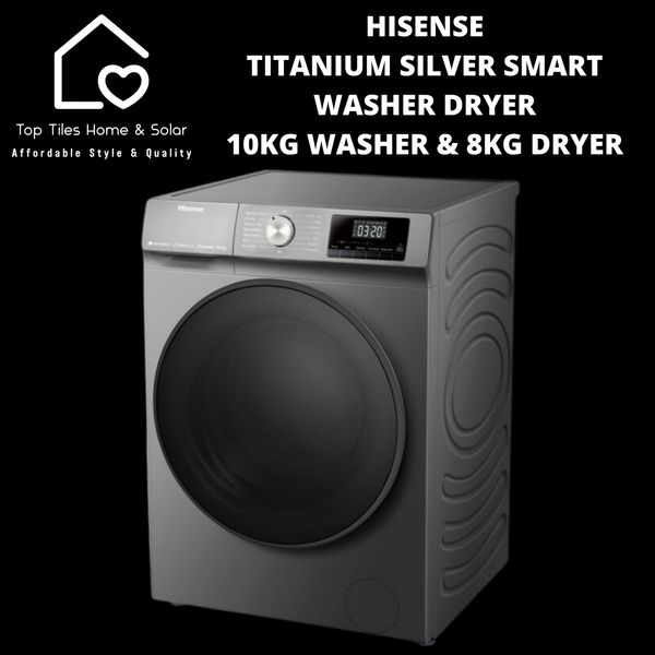 Hisense Titanium Silver Smart Washer Dryer - 10kg Washer & 8kg Dryer