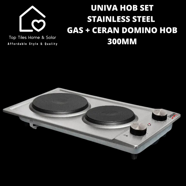 Univa Hob Set - Stainless Steel Gas + Ceran Domino Hob - 300mm