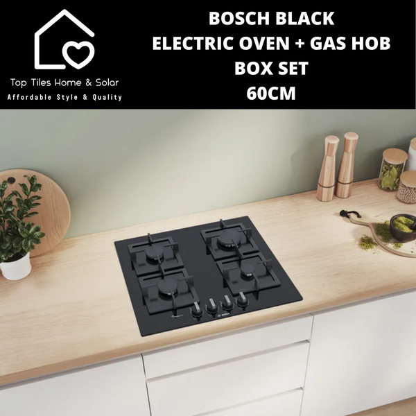 Bosch Black - Electric Oven & Gas Hob Box Set - 60cm