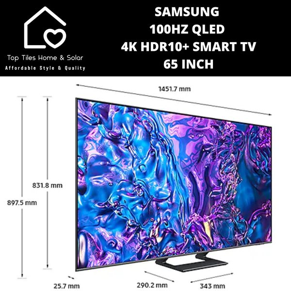 Samsung 100Hz QLED 4K HDR10+ Smart TV - 65 Inch