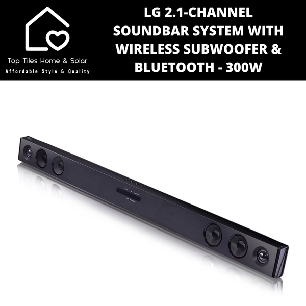 LG 2.1-Ch Soundbar System with Wireless Subwoofer & Bluetooth - 300W