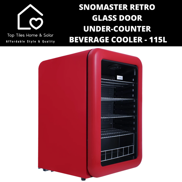 SnoMaster Retro Glass Door Under-Counter Beverage Cooler - 115L