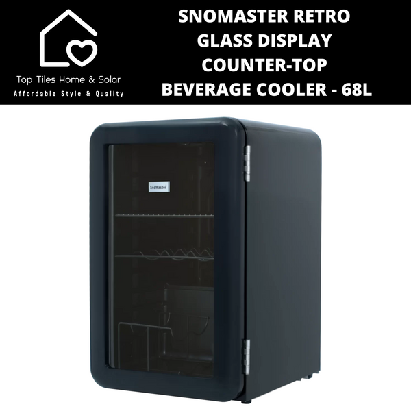 SnoMaster Retro Glass Display Counter-Top Beverage Cooler - 68L