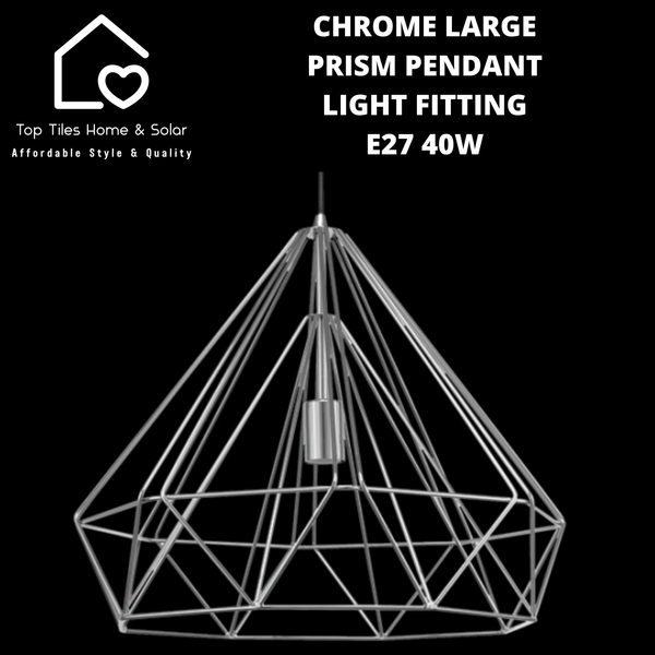 Chrome Large Prism Pendant Pendant Light Fitting - E27 40W