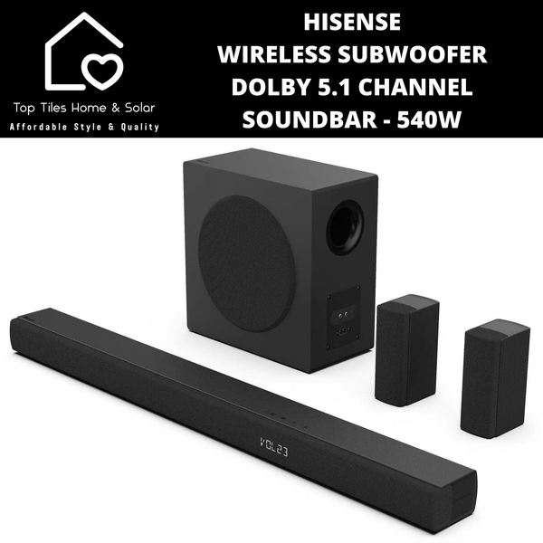 Hisense Wireless Subwoofer Dolby 5.1 Channel Soundbar - 540W