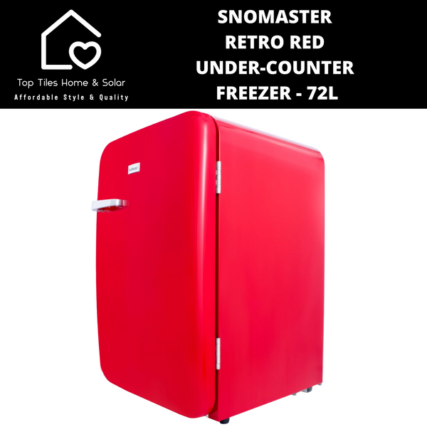 SnoMaster Retro Red Under-Counter Freezer - 72L