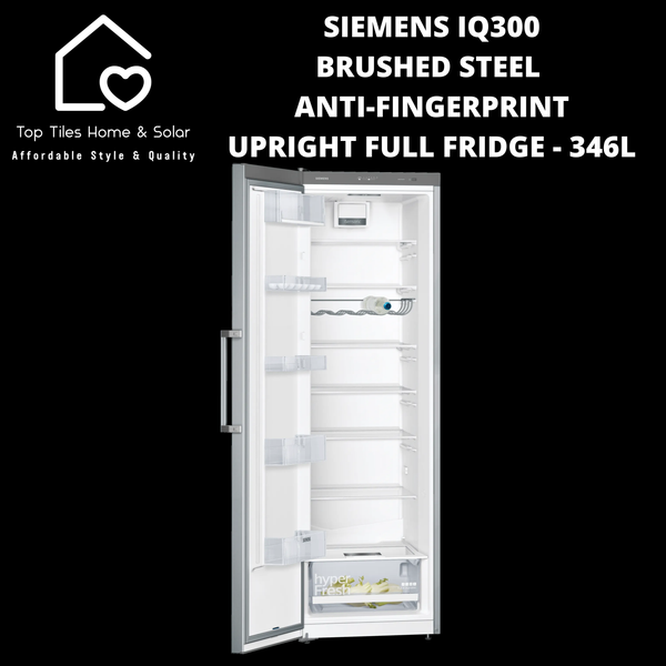 Siemens iQ300 Brushed Steel Anti-Fingerprint Upright Full Fridge - 346L