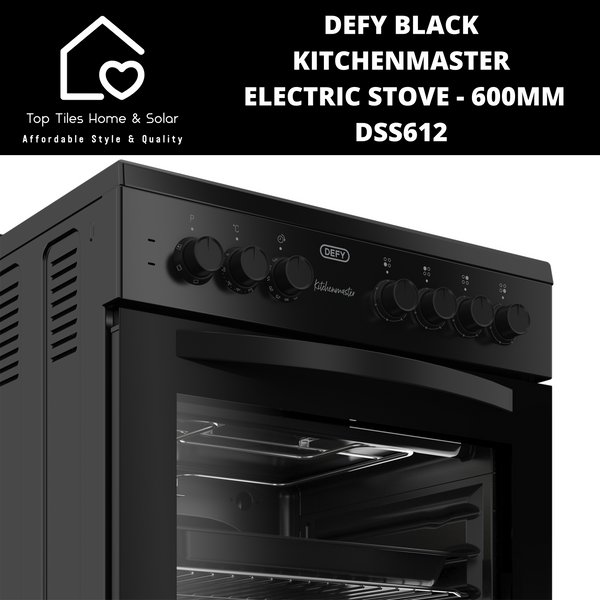 Defy KitchenMaster Black Electric Stove - 600mm DSS612