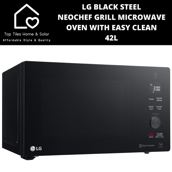 LG Black Steel NeoChef Grill Microwave Oven with Easy Clean - 42L