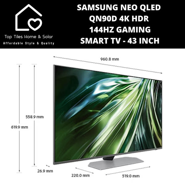 Samsung Neo QLED QN90D 4k HDR 144Hz Gaming Smart TV - 43 Inch