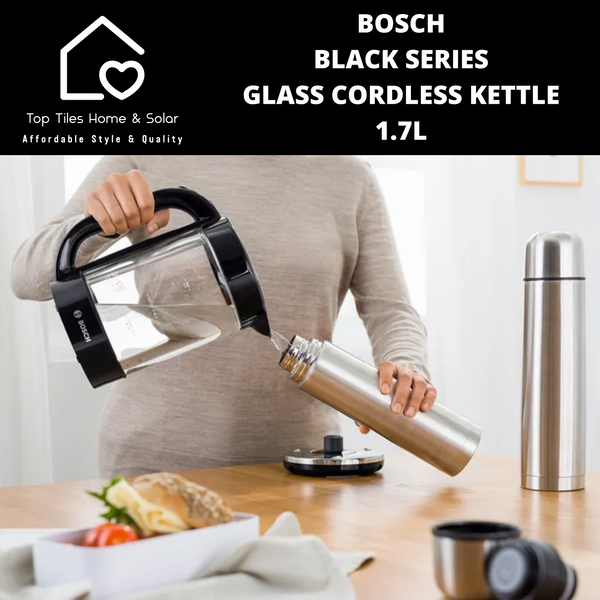 Bosch Black Series Glass Cordless Kettle - 1.7L