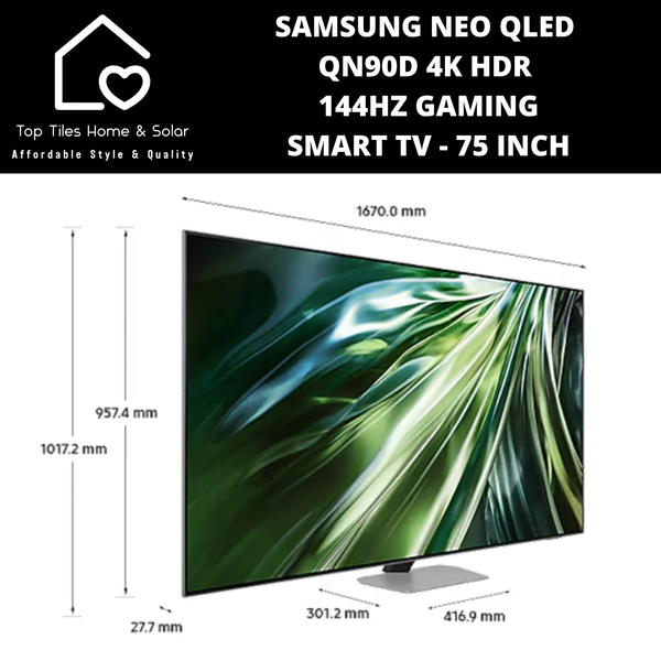 Samsung Neo QLED QN90D 4k HDR 144Hz Gaming Smart TV - 75 Inch