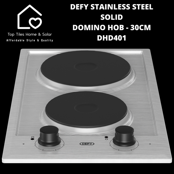 Defy Stainless Steel Solid Domino Hob - 30cm DHD401