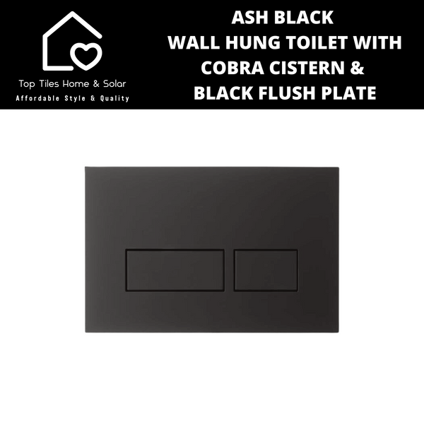 Ash Black Wall Hung Toilet with Cobra Cistern & Black Flush Plate