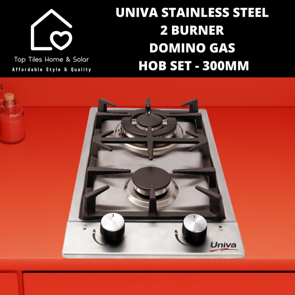 Univa Hob Set - Stainless Steel Solid + Gas Domino Hob