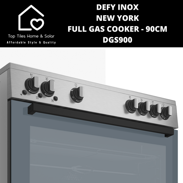 Defy Inox New York Full Gas Cooker - 90CM DGS900