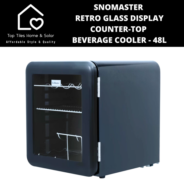 SnoMaster Retro Glass Display Counter-Top Beverage Cooler - 48L