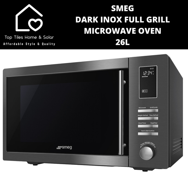 Smeg Dark Inox Full Grill Microwave Oven - 26L