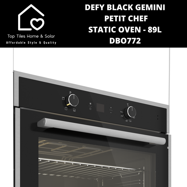 Defy Black Gemini Static Petit Chef Black Oven - 89L DBO772