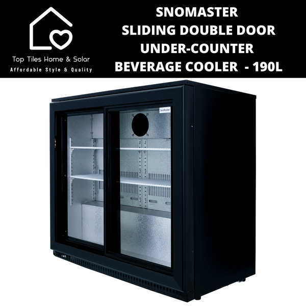 SnoMaster Sliding Double Door Under-Counter Beverage Cooler  - 190L