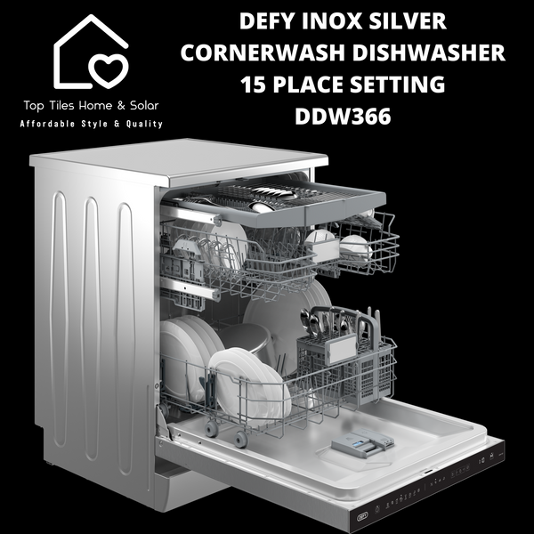 Defy Inox Silver CornerWash Dishwasher - 15 Place Setting DDW366