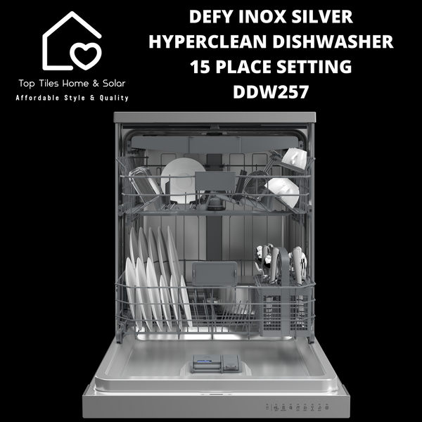 Defy Inox Silver HyperClean Dishwasher - 15 Place Setting DDW257