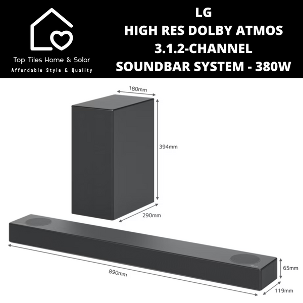 LG High Res Dolby Atmos 3.1.2-Channel Soundbar System - 380W