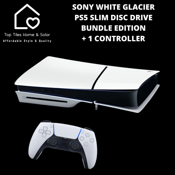 Sony White Glacier PS5 Slim Disc Drive Bundle Edition + 1 Controller