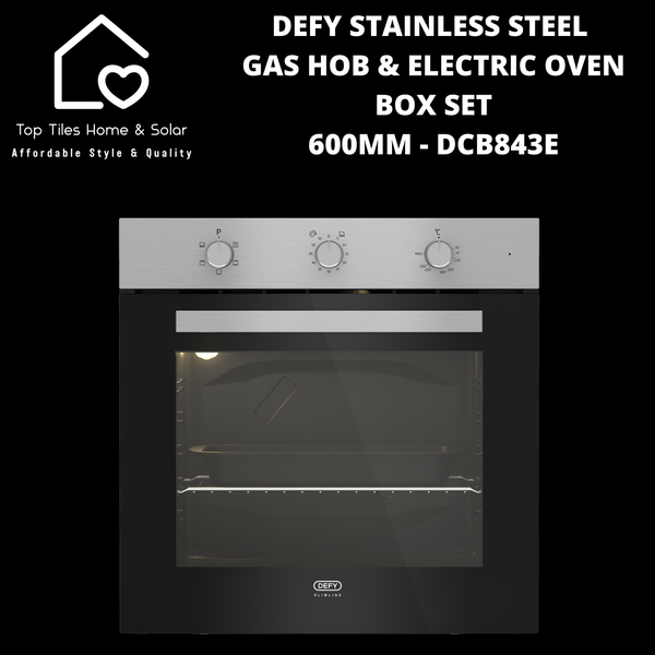 Defy Stainless Steel Gas Hob & Electric Oven Box Set- 600mm DCB843E