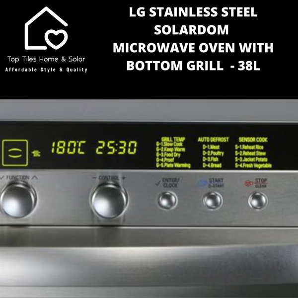 LG Stainless Steel SolarDom Microwave Oven with Bottom Grill  - 38L