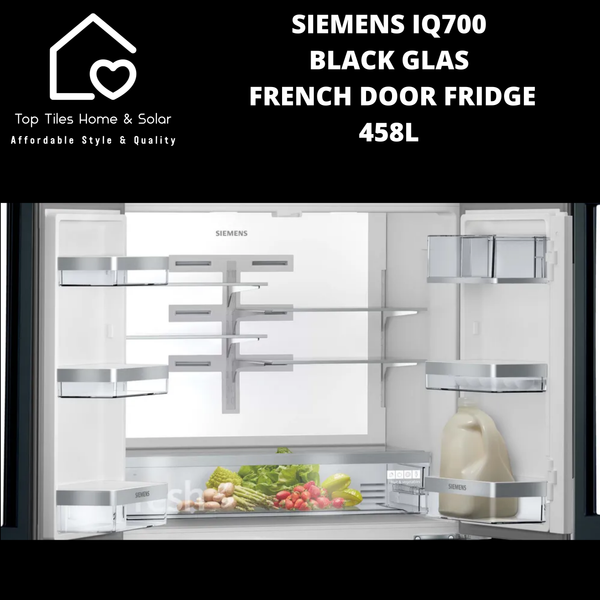 Siemens iQ700 Black Glass French Door Fridge - 458L