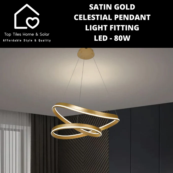 Satin Gold Celestial Pendant Light Fitting - LED 80W